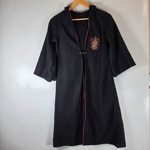 Harry Potter Gryffindor Robe Kids Costume Black Red Wizard Cloak Hooded Medium